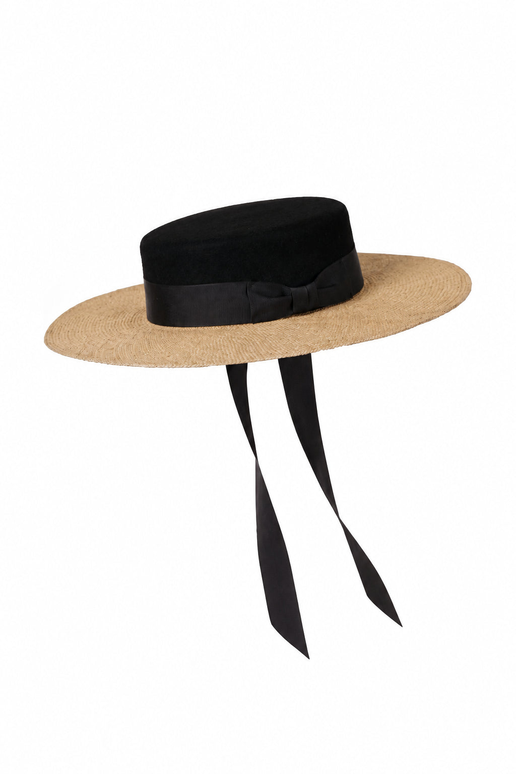 Black Felt & Nogal Straw Hat